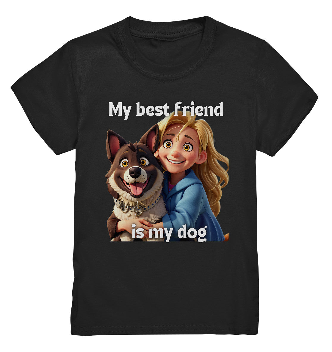 My best friend is my dog - girl and dog - Kids Premium Shirt