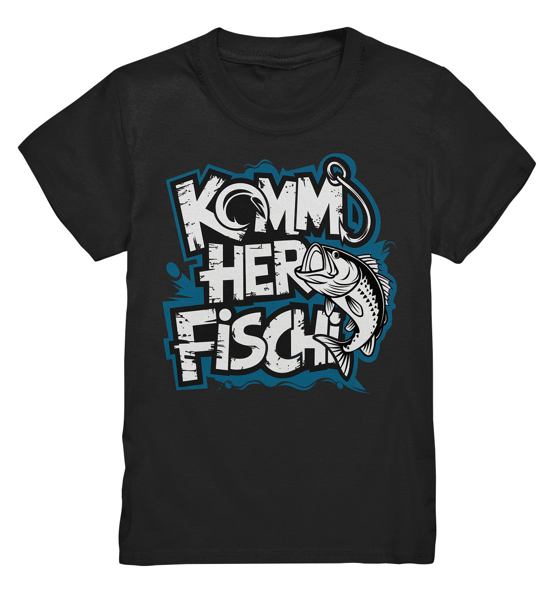 Kinder T-Shirt mit lustigem Spruch 'Komm her Fischi' - Perfekt für kleine Angler! - Kids Premium Shirt