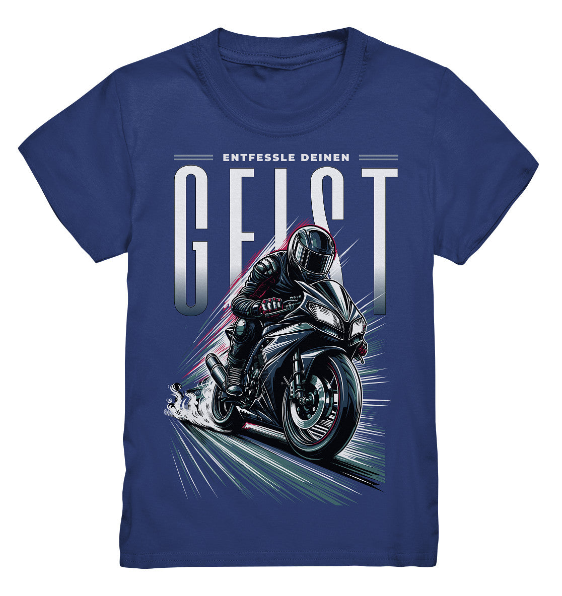 Kinder T-Shirt Entfessle deinen Geist mit schwarzem Motorrad - Kids Premium Shirt