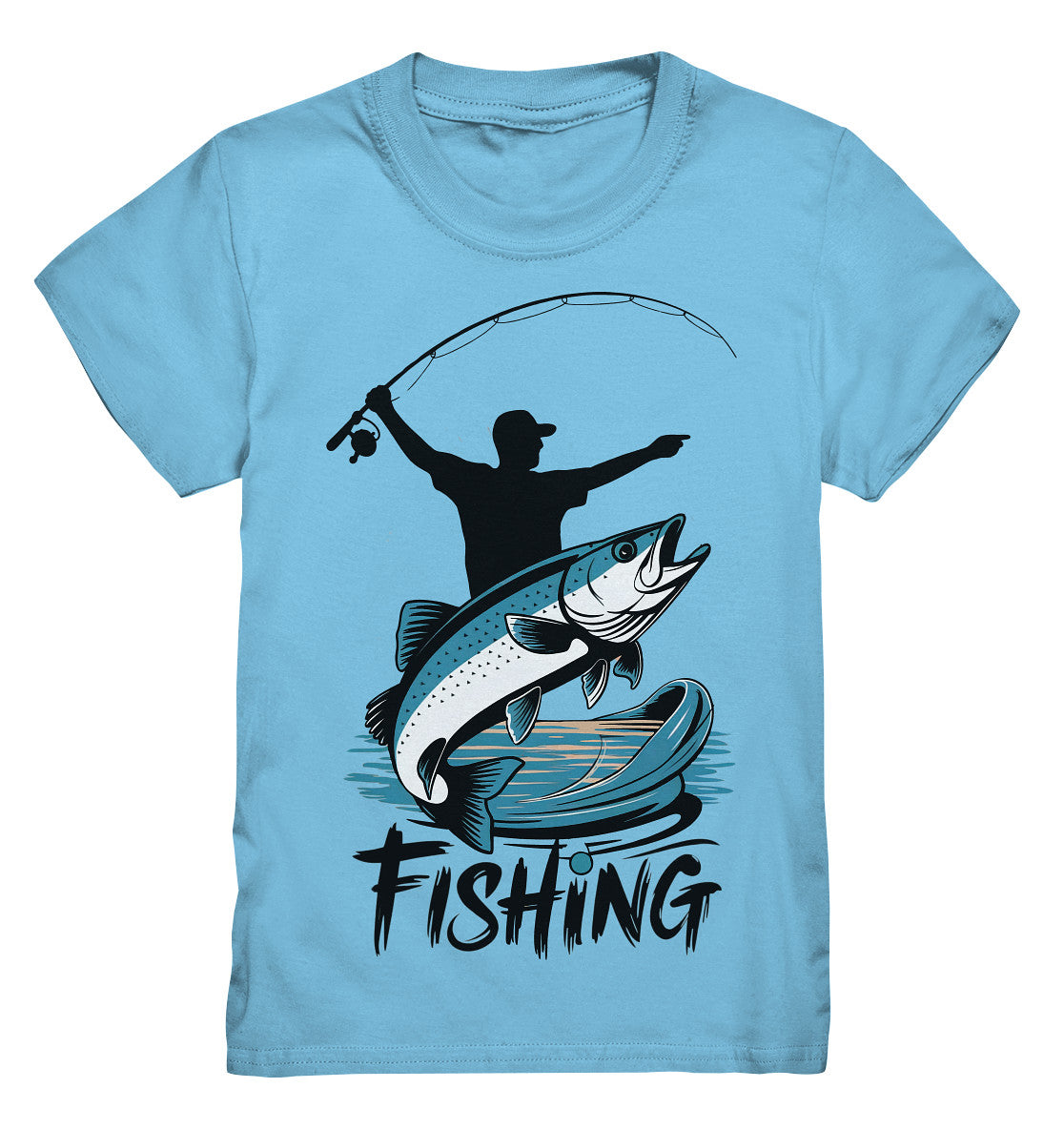 Kinder Angler T-Shirt mit coolem 'Fishing'-Spruch - Perfektes Geschenk für kleine Angler! - Kids Premium Shirt