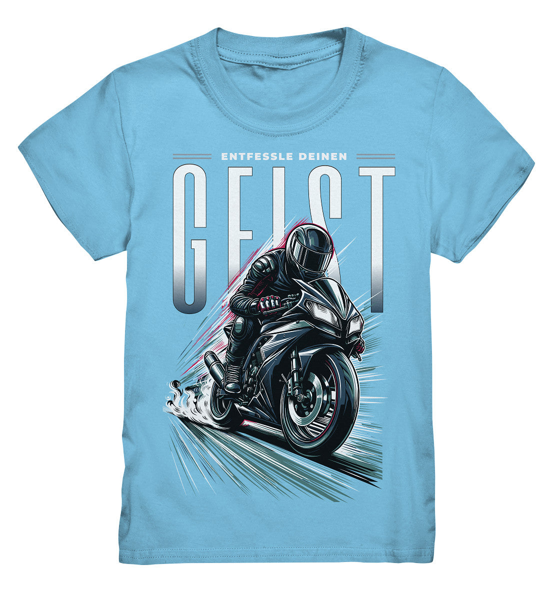 Kinder T-Shirt Entfessle deinen Geist mit schwarzem Motorrad - Kids Premium Shirt