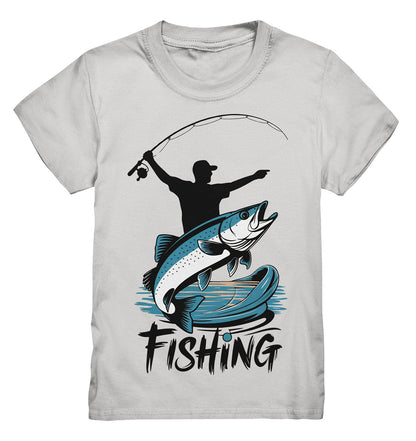 Kinder Angler T-Shirt mit coolem 'Fishing'-Spruch - Perfektes Geschenk für kleine Angler! - Kids Premium Shirt