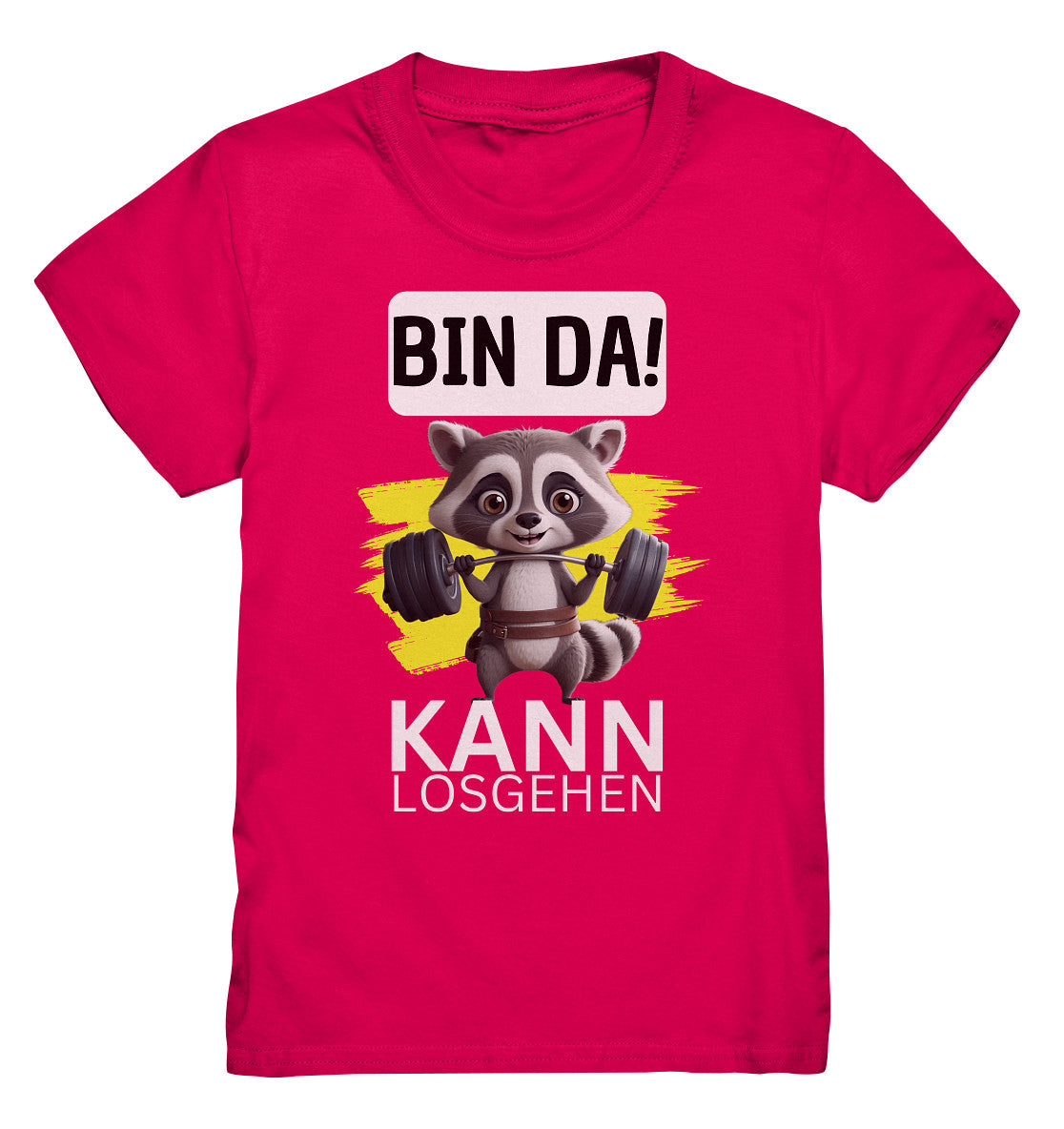 Fitness Waschbär - Bin da kann losgehen. Shirt für Sport, Fitness und Krafttraining - Kids Premium Shirt