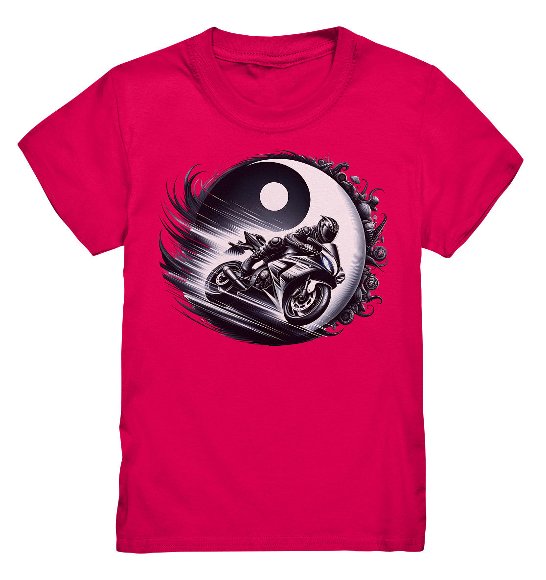 Einzigartiges Yin und Yang Biker Shirt für Kinder - Perfekt für kleine Motorradliebhaber und kleine Biker