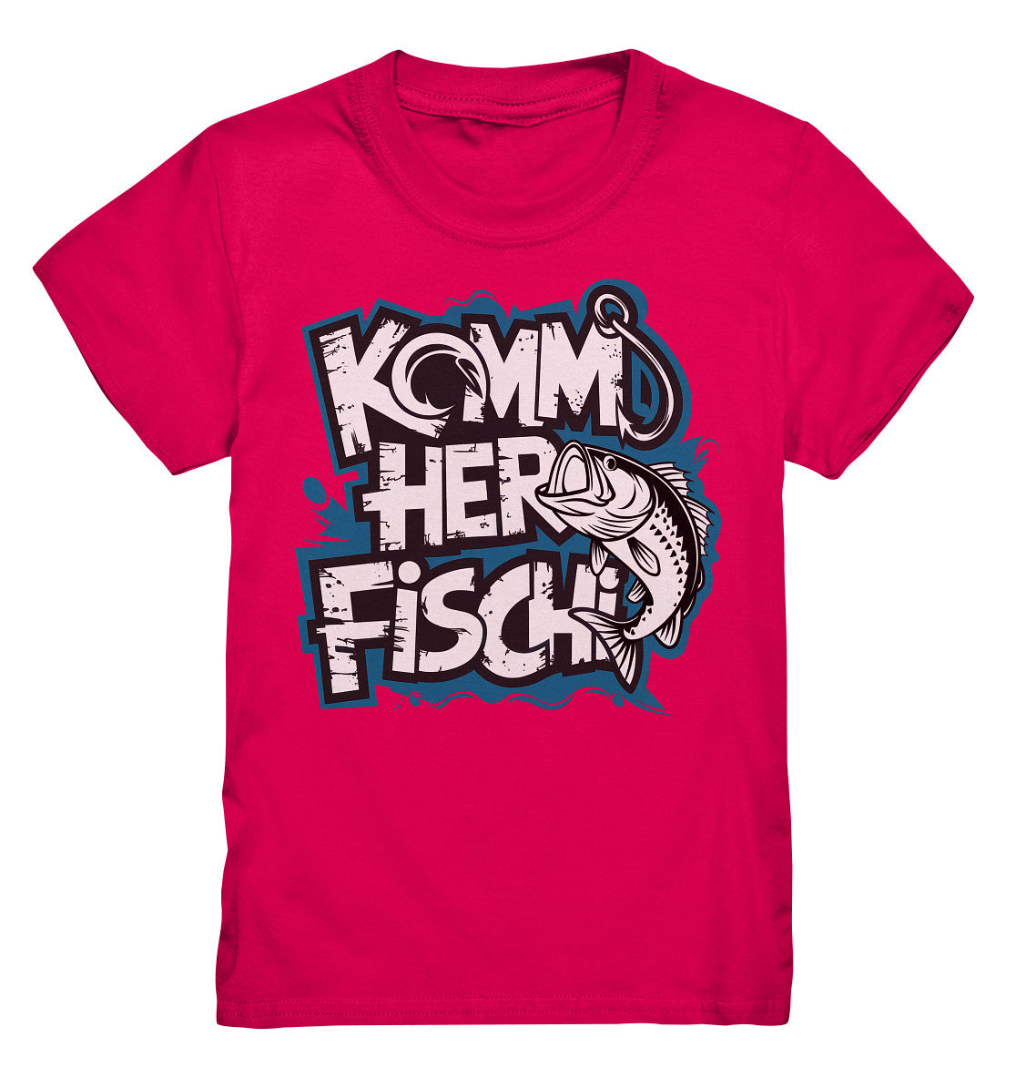 Kinder T-Shirt mit lustigem Spruch 'Komm her Fischi' - Perfekt für kleine Angler! - Kids Premium Shirt