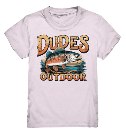 Dudes Outdoor Kinder T-Shirt – Fisch- und Angelruten-Motiv für kleine Angler - Kids Premium Shirt