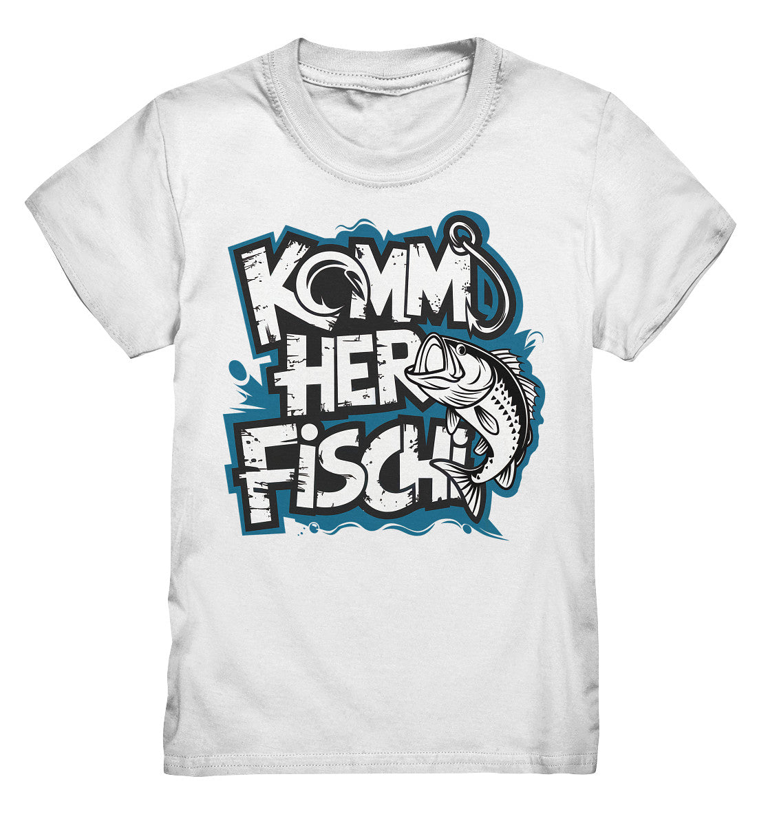 Kinder T-Shirt mit lustigem Spruch 'Komm her Fischi' - Perfekt für kleine Angler! - Kids Premium Shirt