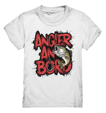 Kinder T-Shirt 'Angler an Bord' mit Fischmotiv und coolem Schriftzug - Perfekt für kleine Angelfans! - Kids Premium Shirt