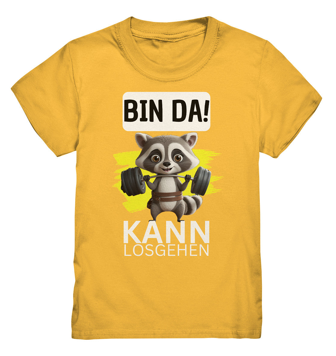 Fitness Waschbär - Bin da kann losgehen. Shirt für Sport, Fitness und Krafttraining - Kids Premium Shirt