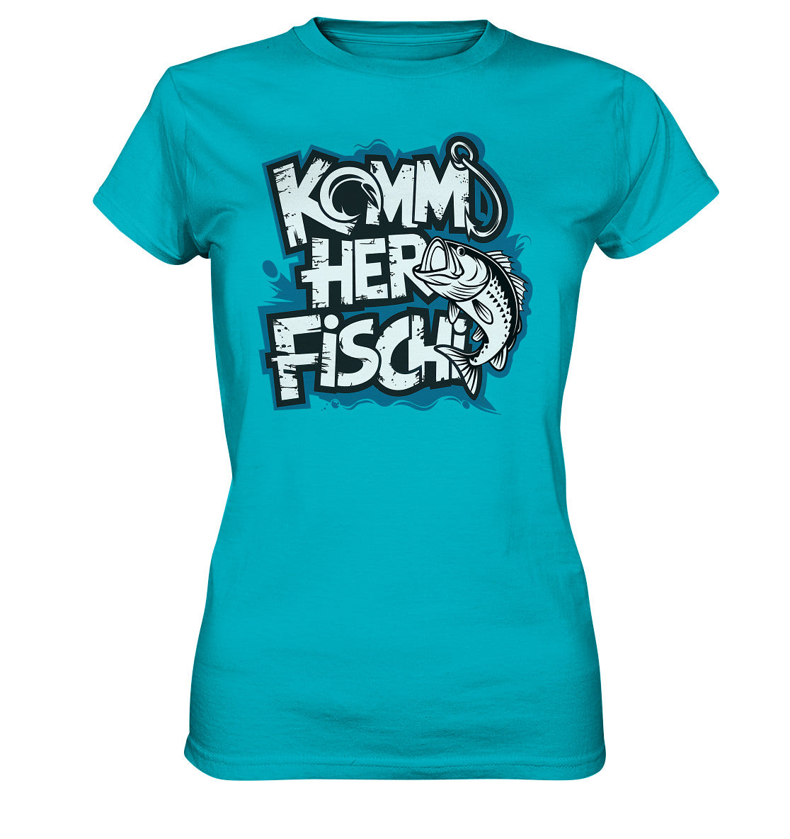 Damen Shirt mit Spruch und Fischmotiv – 'Komm her Fischi' - Ladies Premium Shirt