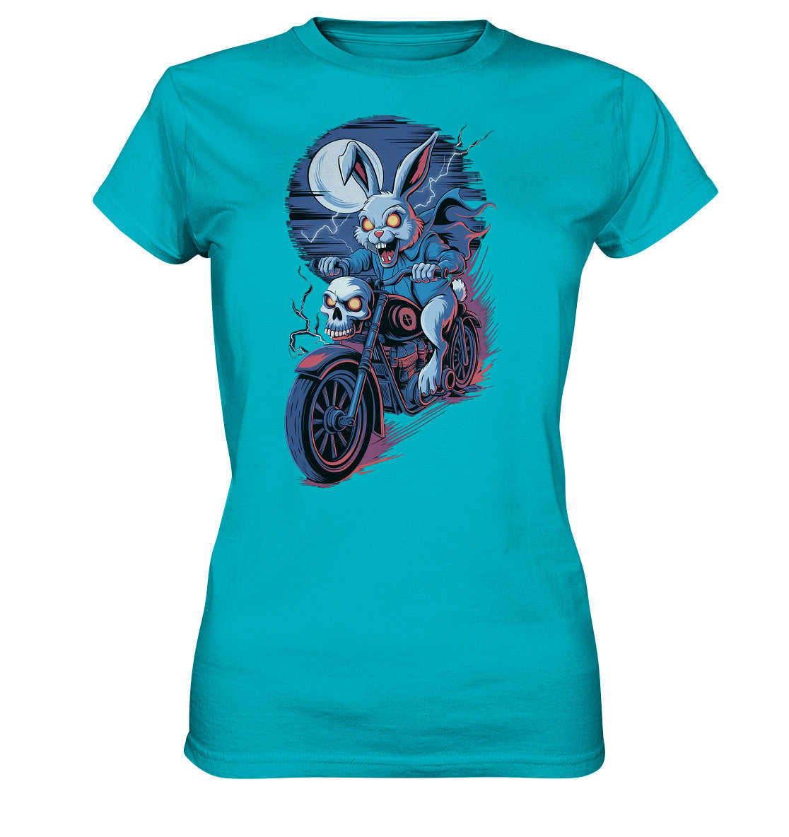 Horror Hase auf Motorrad Ladies Shirt – Einzigartige, Furchteinflößende Mode! - Ladies Premium Shirt