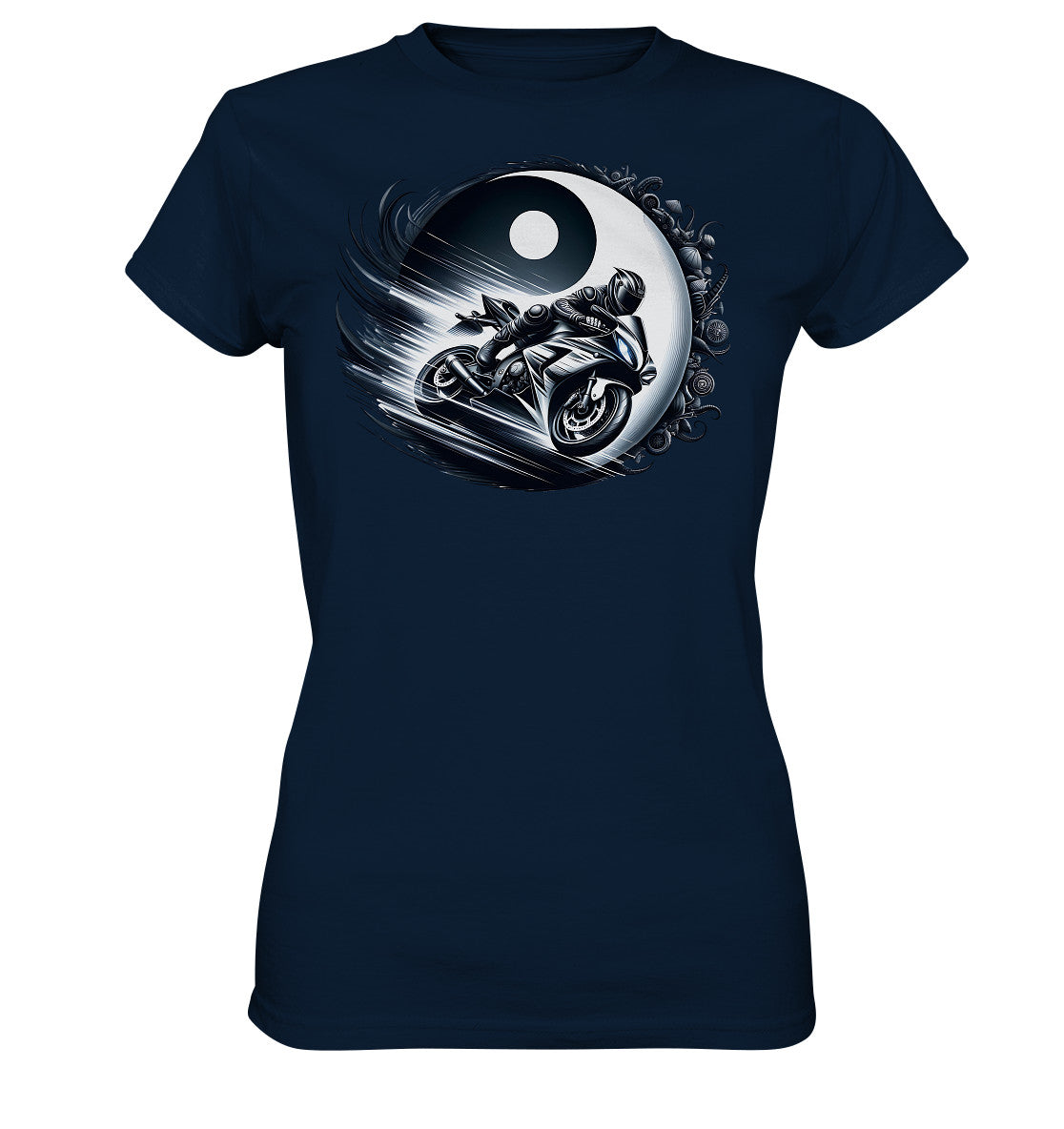 Yin und Yang Biker Ladies Shirt – Motorrad T-Shirt für Damen - Ladies Premium Shirt