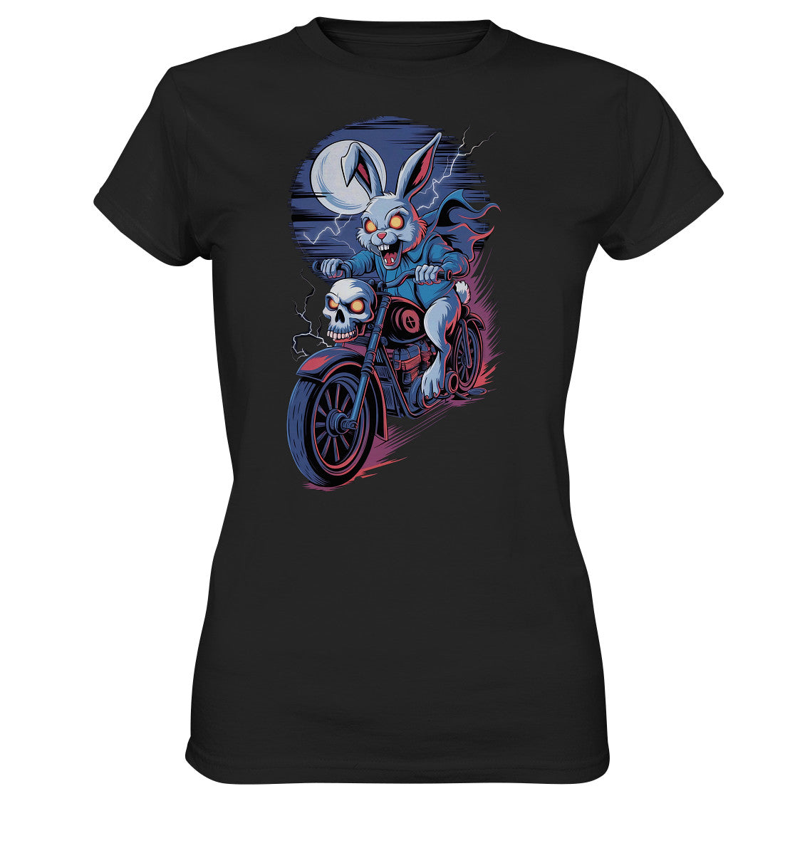 Horror Hase auf Motorrad Ladies Shirt – Einzigartige, Furchteinflößende Mode! - Ladies Premium Shirt