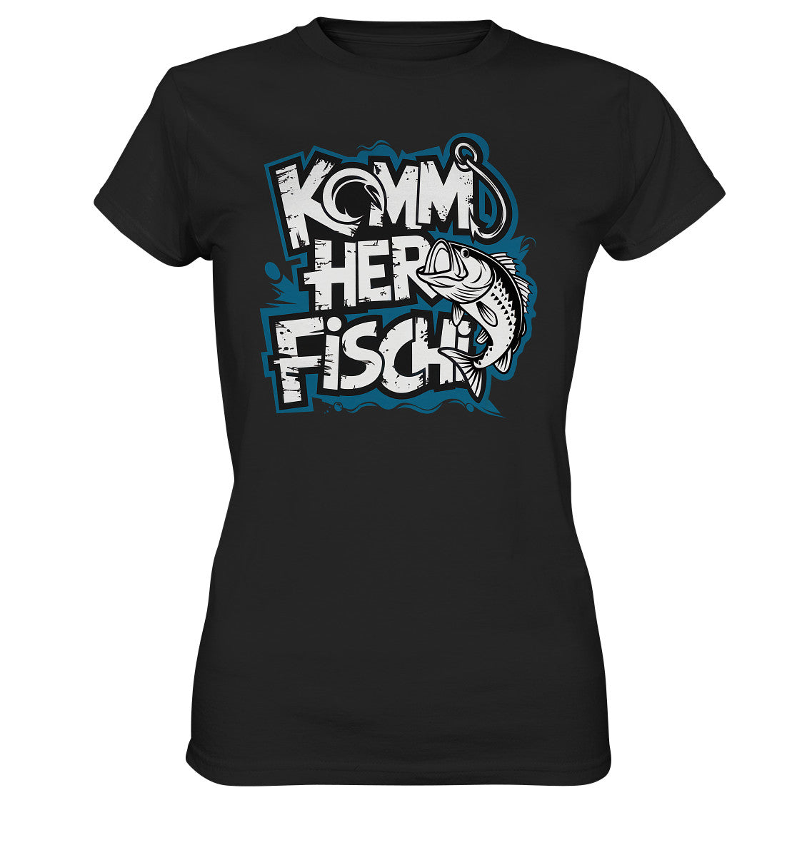 Damen Shirt mit Spruch und Fischmotiv – 'Komm her Fischi' - Ladies Premium Shirt