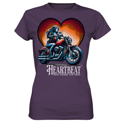 Heartbeat – Zwei Räder, Ein Herz. Cooles Design für Bikerinnen und Frauen auf dem Motorrad - Ladies Premium Shirt