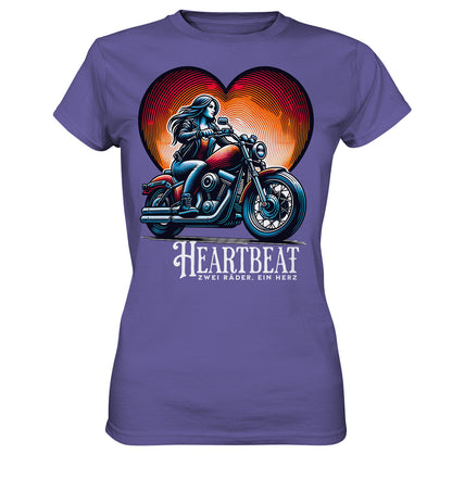 Heartbeat – Zwei Räder, Ein Herz. Cooles Design für Bikerinnen und Frauen auf dem Motorrad - Ladies Premium Shirt