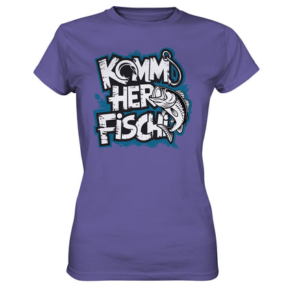 Damen Shirt mit Spruch und Fischmotiv – 'Komm her Fischi' - Ladies Premium Shirt