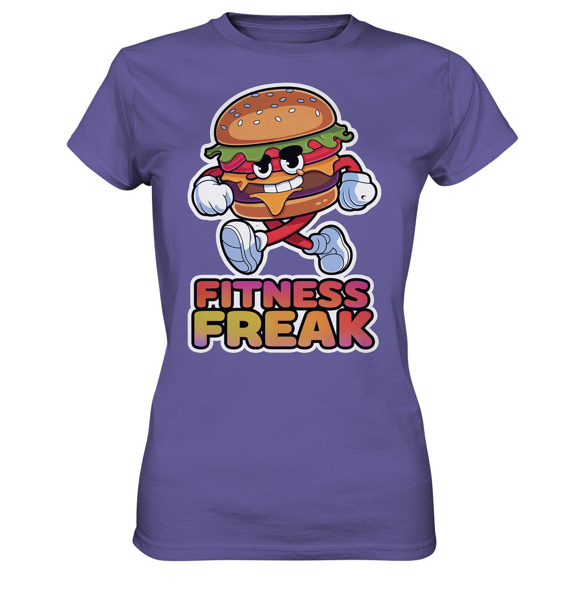 Damen-Fitness-Shirt mit Läufer-Hamburger - Fitness Freak Design - Ladies Premium Shirt