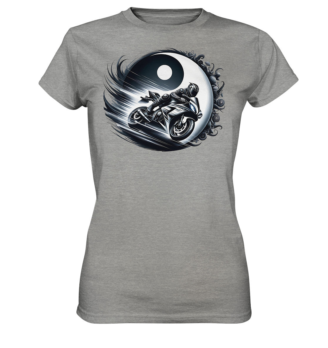 Yin und Yang Biker Ladies Shirt – Motorrad T-Shirt für Damen - Ladies Premium Shirt