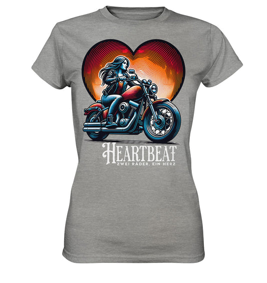 Heartbeat – Zwei Räder, Ein Herz. Cooles Design für Bikerinnen und Frauen auf dem Motorrad - Ladies Premium Shirt