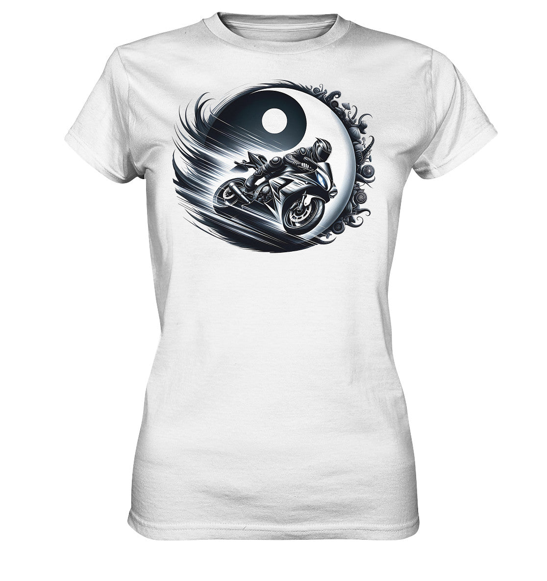 Yin und Yang Biker Ladies Shirt – Motorrad T-Shirt für Damen - Ladies Premium Shirt