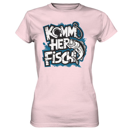 Damen Shirt mit Spruch und Fischmotiv – 'Komm her Fischi' - Ladies Premium Shirt