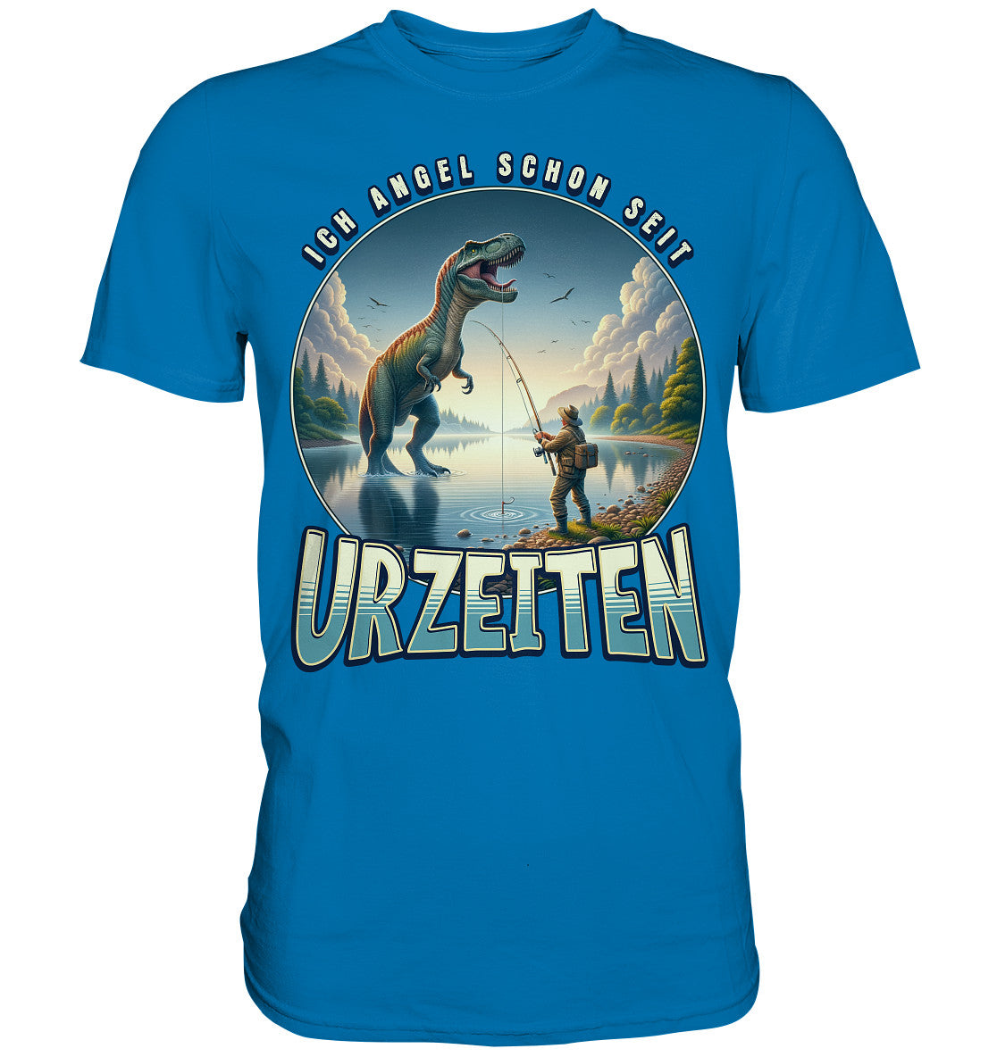 Ich angel schon seit Urzeiten - Premium Shirt für Angler und Anglerinnen