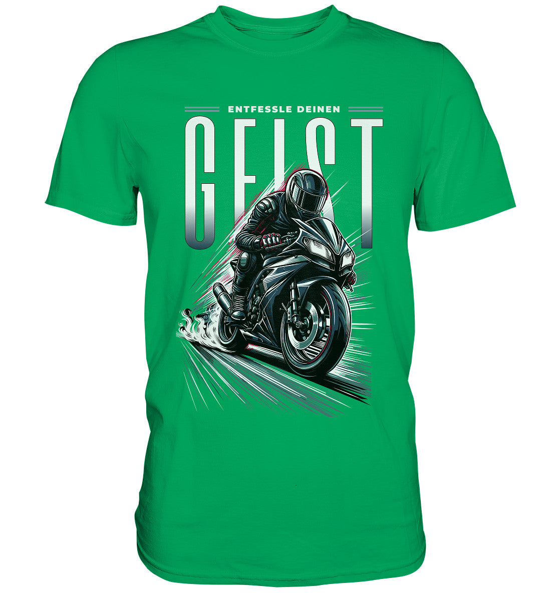 Motorrad-T-Shirt - Entfessle Deinen Geist | Einzigartiges Design für Motorrad-Enthusiasten - Premium Shirt