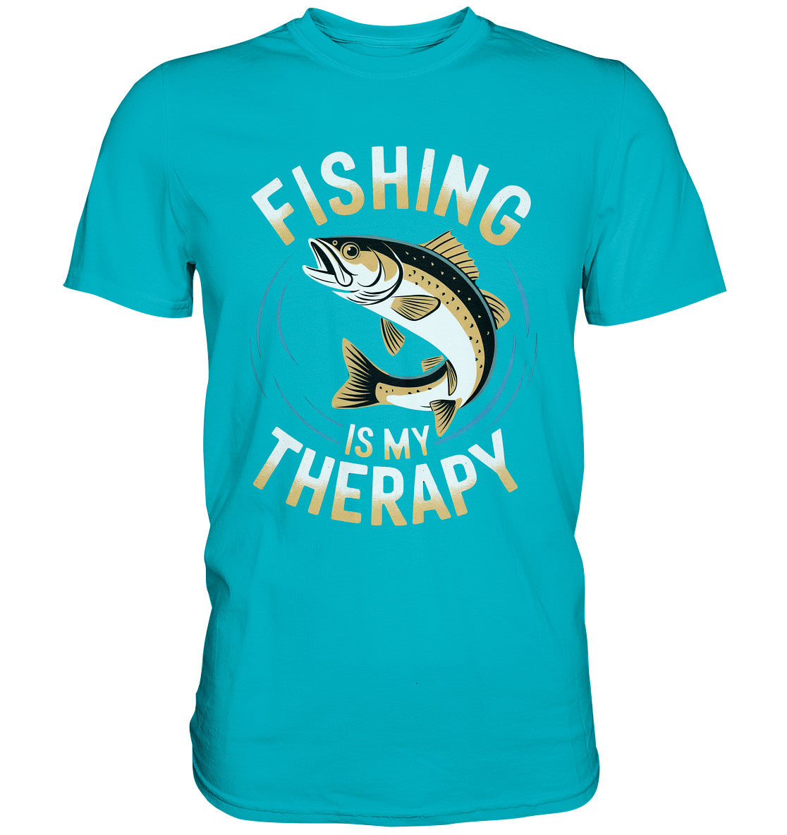 Angler T-Shirt mit Fisch-Motiv – 'Fishing is my Therapy' – Perfekt für passionierte Fischer! - Premium Shirt