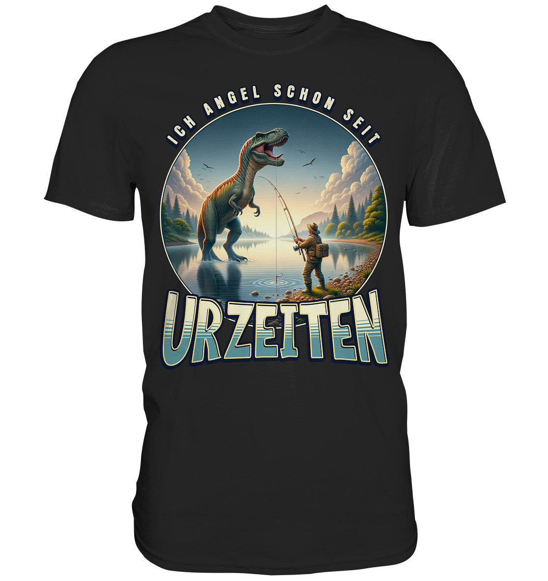 Ich angel schon seit Urzeiten - Premium Shirt für Angler und Anglerinnen