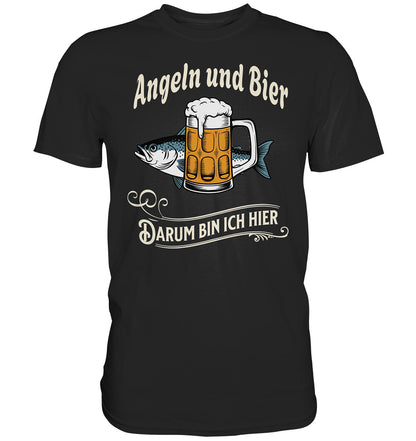 Lustiges Angler & Bier T-Shirt - Perfektes Geschenk für leidenschaftliche Fischer! - Premium Shirt