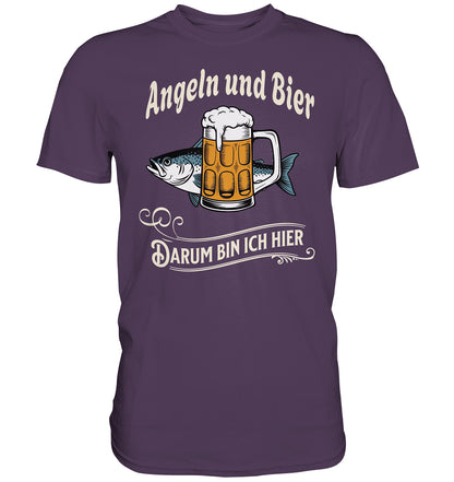 Lustiges Angler & Bier T-Shirt - Perfektes Geschenk für leidenschaftliche Fischer! - Premium Shirt