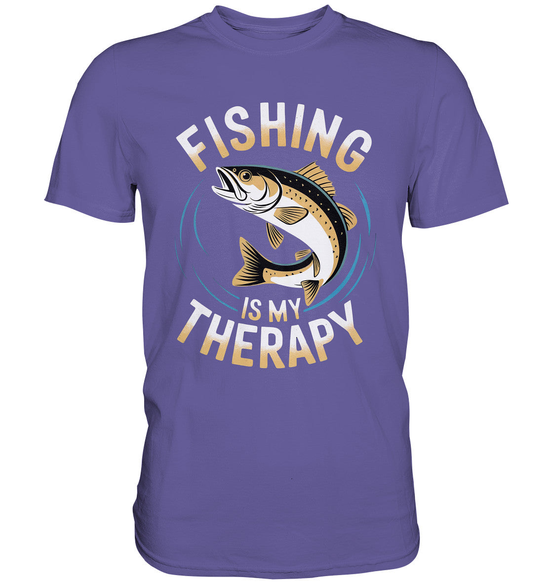 Angler T-Shirt mit Fisch-Motiv – 'Fishing is my Therapy' – Perfekt für passionierte Fischer! - Premium Shirt