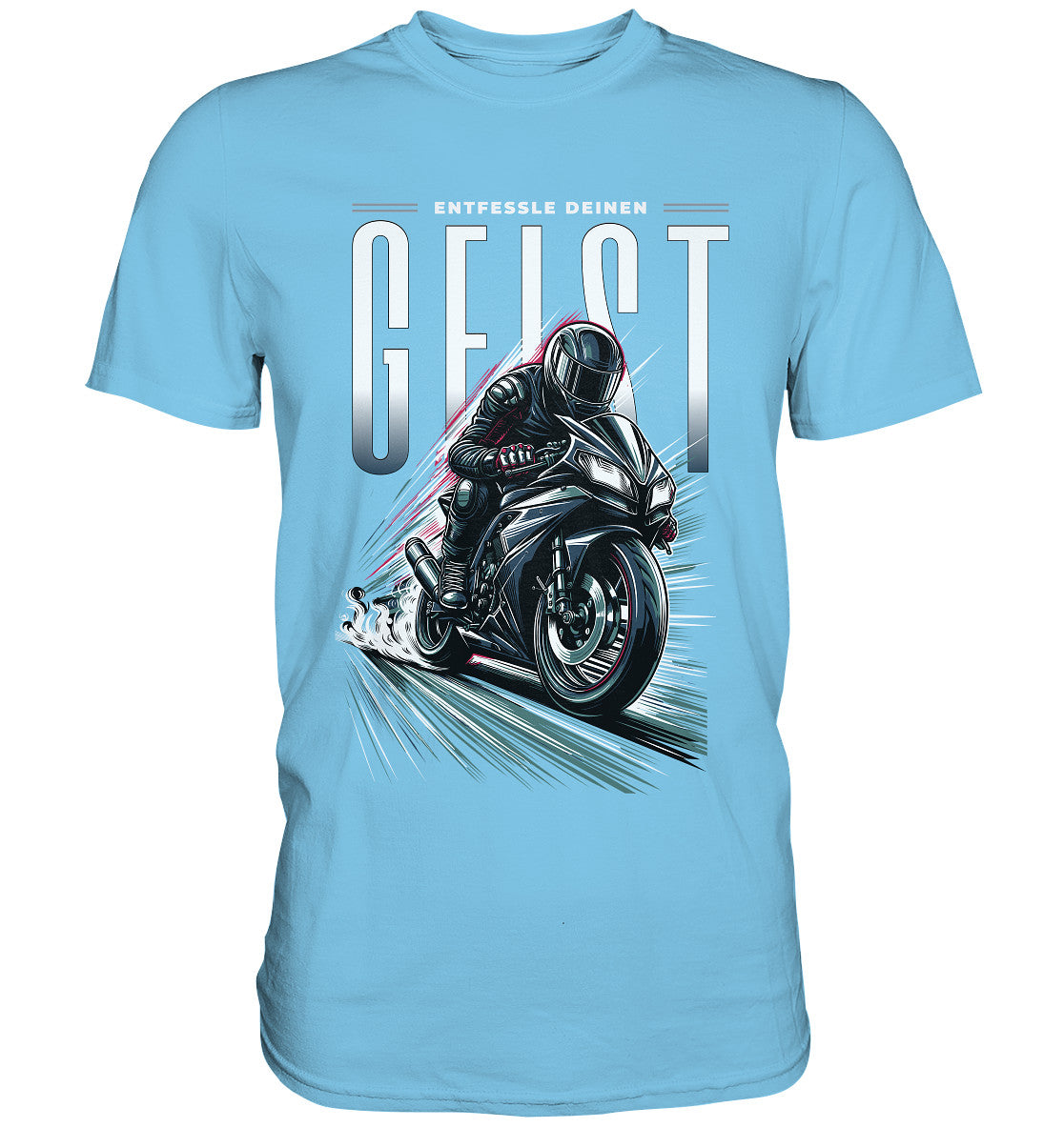 Motorrad-T-Shirt - Entfessle Deinen Geist | Einzigartiges Design für Motorrad-Enthusiasten - Premium Shirt