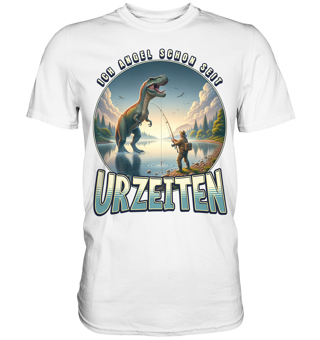 Ich angel schon seit Urzeiten - Premium Shirt für Angler und Anglerinnen