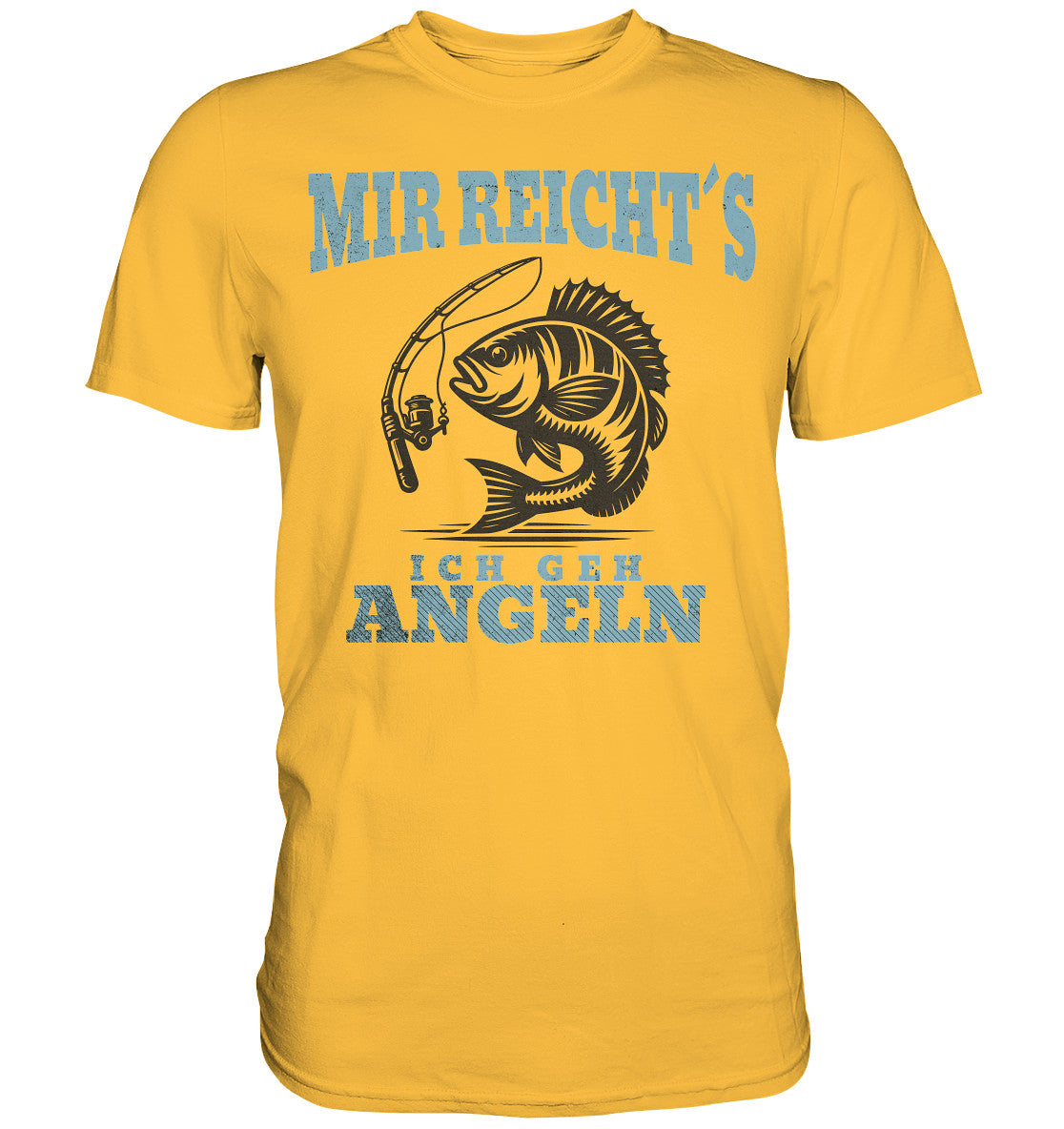 T-Shirt 'Mir reicht's, ich gehe angeln' - Perfekte Angler Bekleidung mit Fisch und Angelrute Motiv - Premium Shirt