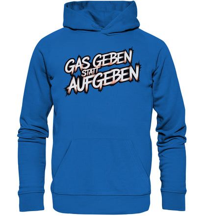 Gas gebe statt aufgeben grünes Motorrad - Premium Unisex Hoodie