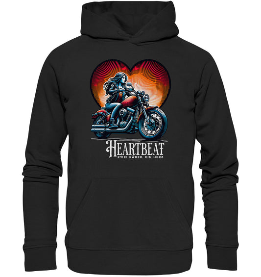 Heartbeat – Zwei Räder, Ein Herz. Cooles Design für Bikerinnen und Frauen auf dem Motorrad - Premium Unisex Hoodie