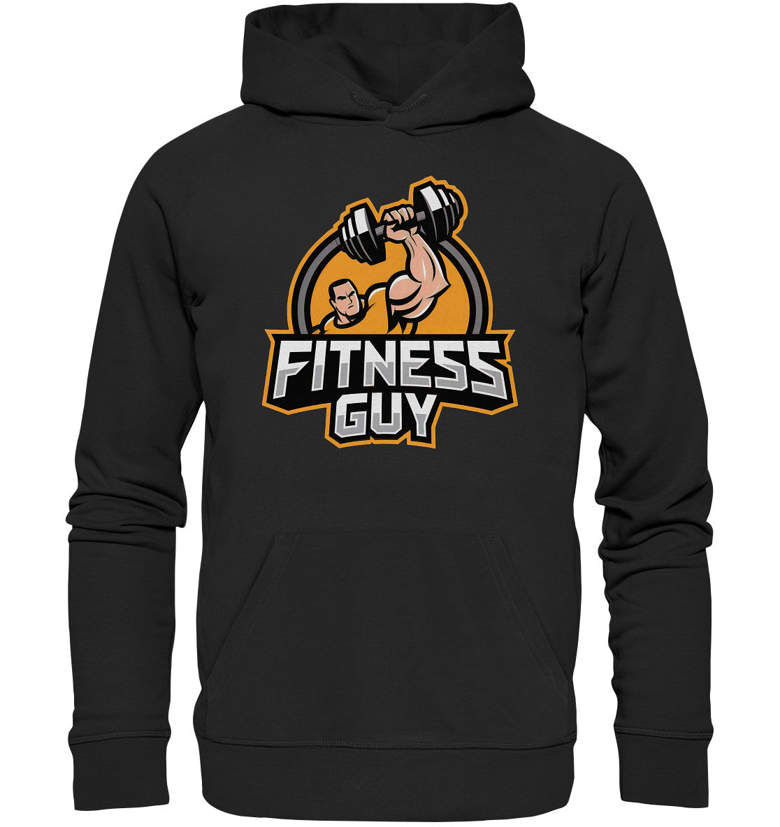 Hoodie Fitness Guy mit Muskel-Handhantel-Motiv - Perfekt für Sportbegeisterte! - Premium Unisex Hoodie