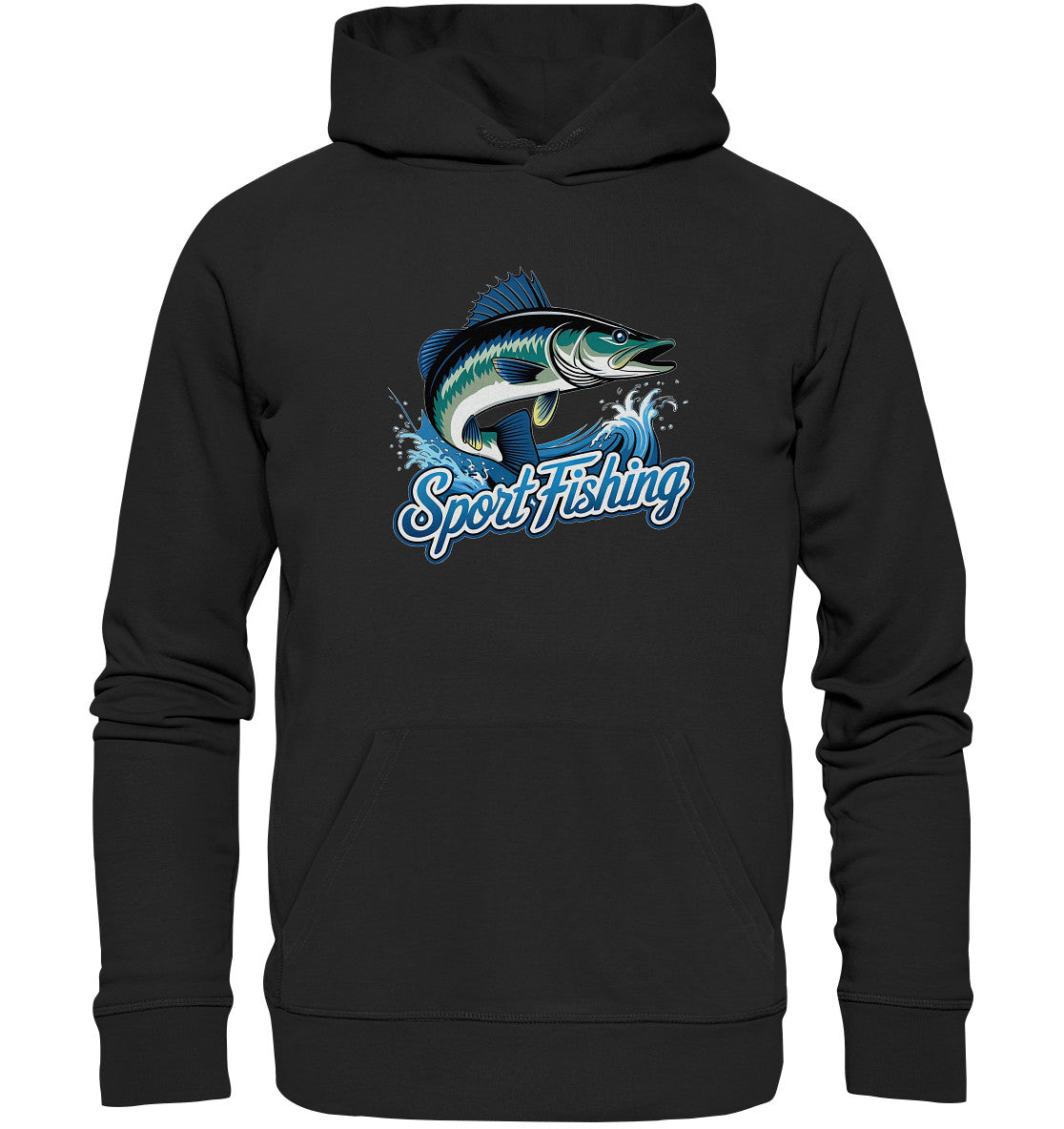 Sport Fishing Hoodie – Perfektes Design mit coolem Fisch und Spruch - Premium Unisex Hoodie