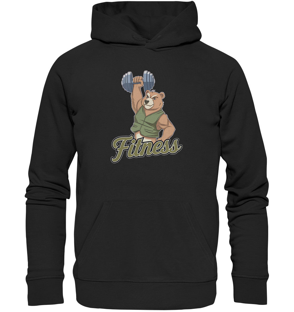 PowerBear beidseitig bedruckter Hoodie - Krafttraining, Fitness, Gym - Premium Unisex Hoodie