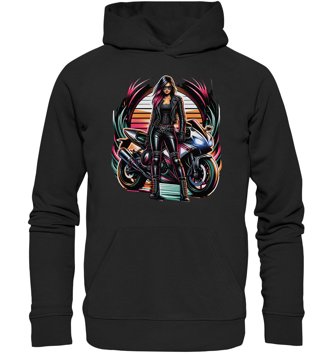 Stylisches Bikerin Shirt oder Hoodie – Perfekt für Motorrad-Liebhaberinnen - Premium Unisex Hoodie