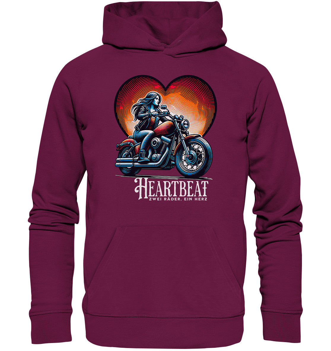 Heartbeat – Zwei Räder, Ein Herz. Cooles Design für Bikerinnen und Frauen auf dem Motorrad - Premium Unisex Hoodie