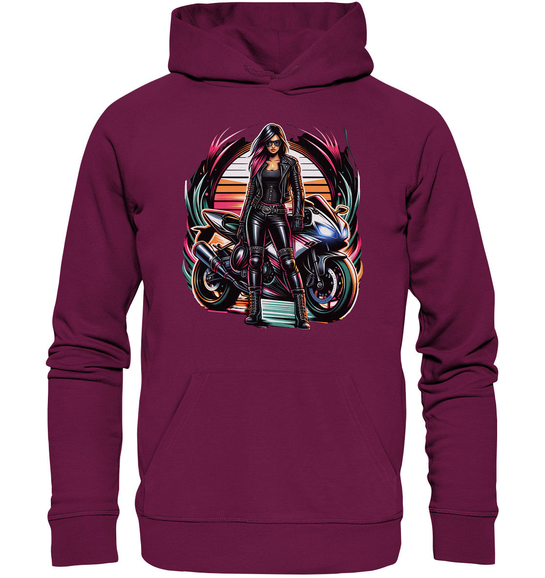 Stylisches Bikerin Shirt oder Hoodie – Perfekt für Motorrad-Liebhaberinnen - Premium Unisex Hoodie