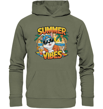 Summer Vibes - Hund entspannt am Strand - Premium Unisex Hoodie