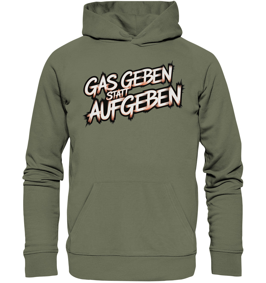 Gas gebe statt aufgeben grünes Motorrad - Premium Unisex Hoodie