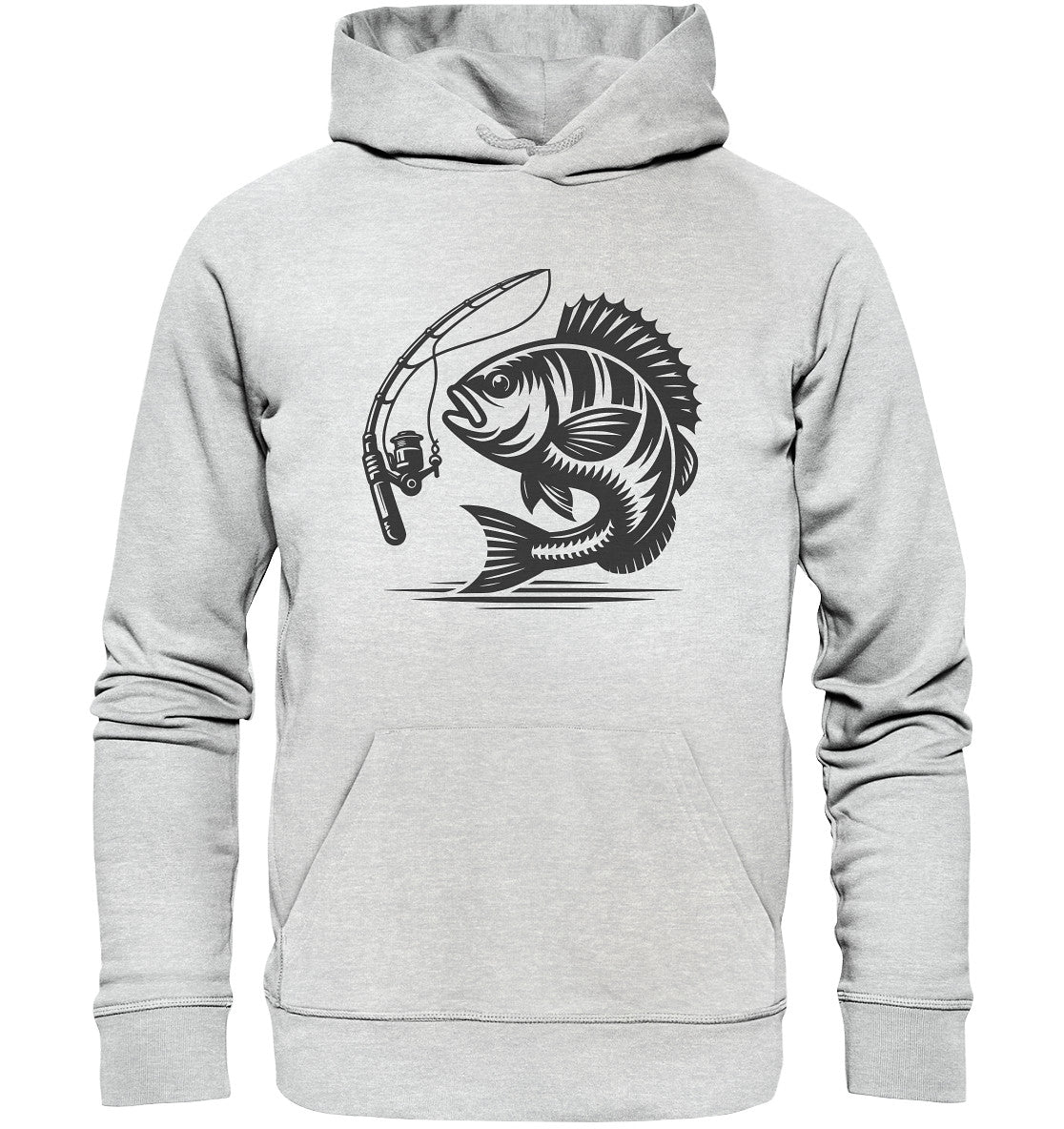 Hoodie 'Mir reichts ich gehe angeln' mit Fisch und Angelrute Motiv - Beidseitig bedruckt - Premium Unisex Hoodie