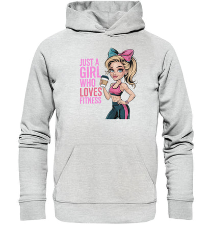 Bequemer Fitness Hoodie – 'Just a Girl Who Loves Fitness' - Premium Unisex Hoodie