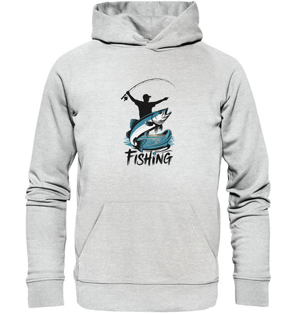 Angler-Hoodie - Beidseitig Bedruckt mit Angler-Motiv und Spruch 'Fishing' - Premium Unisex Hoodie