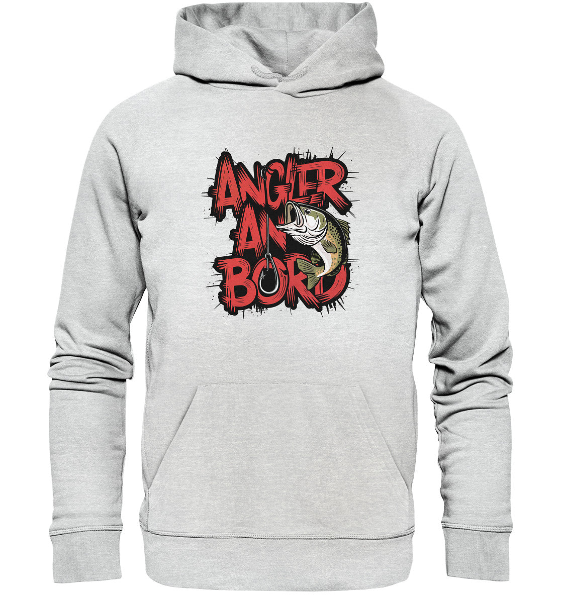 Stylischer Hoodie für Angler - Angler an Bord! | Fisch Motiv und cooler Schriftzug - Premium Unisex Hoodie